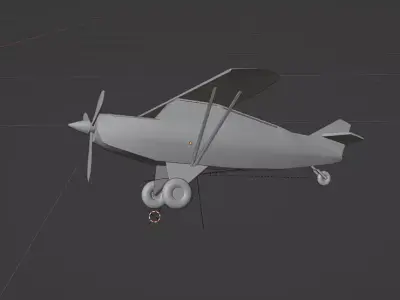 Low poly small Airplane Toy 3D model