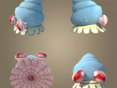 Mollusk Low Poly Character MAX 2011 Low-poly 3D model