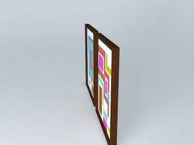 Abstract framed painting Free 3D model