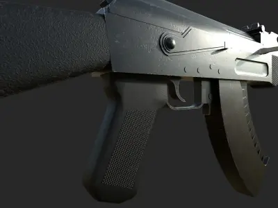 AK-47 Black Low-poly 3D model