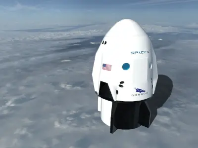 SpaceX - Rocket Dragon Falcon 9 Low-poly 3D model