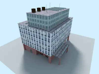 City Office Building Low-poly 3D model
