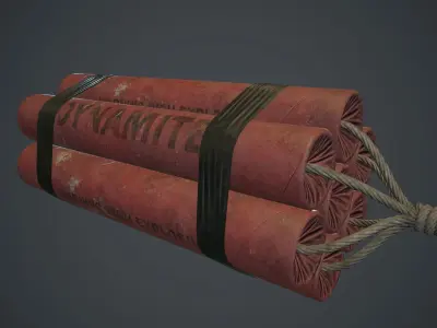 7 Dynamite Pack PBR Game Ready Low-poly 3D model