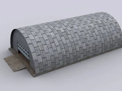 hangar metal Low-poly 3D model