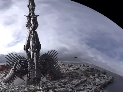 Sci Fi Skeleton towers 3 3D model