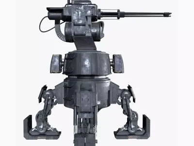 Turret Game Ready PBR Textures Free low-poly 3D model