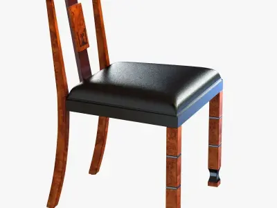 Otto Schulz rare walnut neoclassical chair 3D model