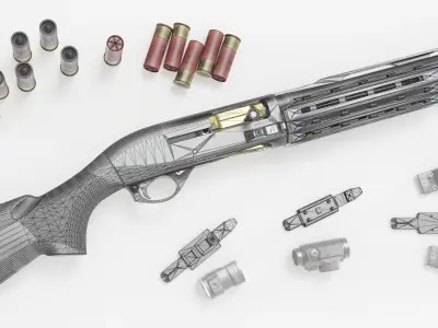 Agency Arms Benelli M2 12 Gauge Shotgun Low-poly 3D model