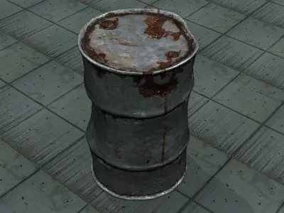 Rusty Barrel highpoly 3D model