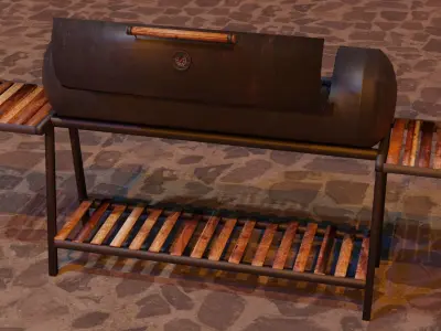 Brazier from a gas cylinder Low-poly 3D model