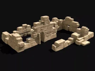  ARABIC DESERT RUINS ORIENTAL EGYPTIAN SAND STONE BIBLICAL Low-poly 3D model