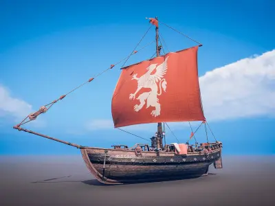 Ship Sloop AgeOfDiscoveryShipsCollection Low-poly 3D model