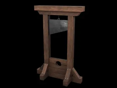 3d model Medieval guillotine Low-poly 3D model