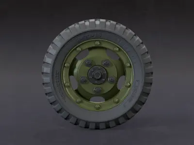 Military Truck Wheel Low-poly 3D model Low-poly 3D model