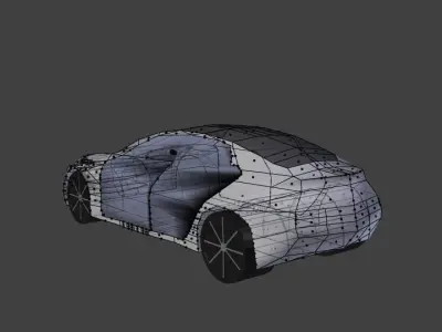 Tesla S Car Low Poly Model VR AR Free low-poly 3D model