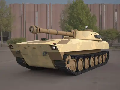 2s1 gvozdika 122mm 3d model 3D model