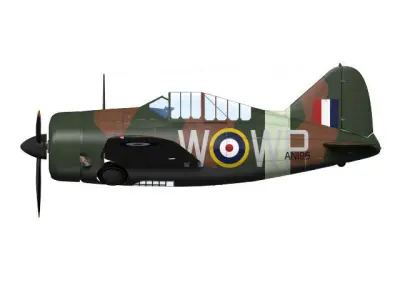 Brewster F2A Buffalo B339 3D model