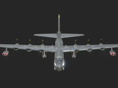 USAF B-36 Peacemaker Bomber B36 of Cold war Low-poly 3D model