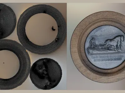 Decorative plate Was du erebert Low-poly 3D model