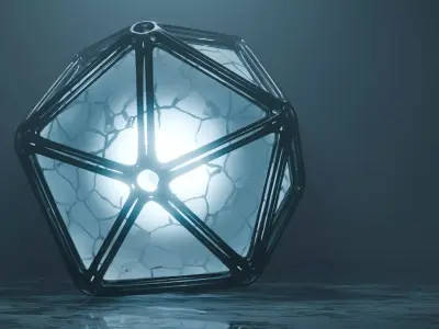 Futuristic Sci-Fi Icosahedron Core 3D model