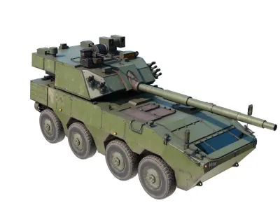 4 coatings of PLA Army ZTL191 ZTL-191 wheeled Tank Destroyer Low-poly 3D model