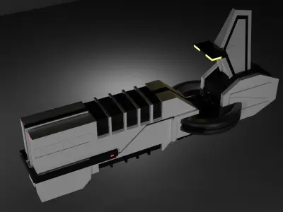 The Keep spaceship flying in sky 3D model