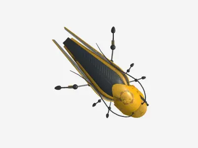 Insect Robot F06 Yellow - SciFi Character Design Low-poly 3D model
