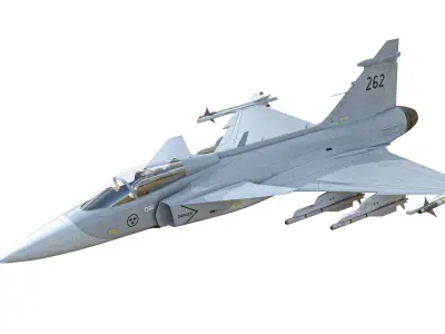 Saab JAS 39 Gripen Low-poly 3D model