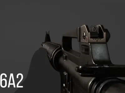 M16A2 and M203 Low-poly 3D model