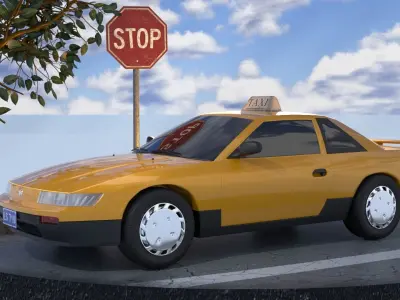 Nissan Silvia Newyork Taxi Car Uber Didi Japan racing coupe 3D model