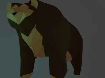Bear 3D LowPoly Model Free low-poly 3D model