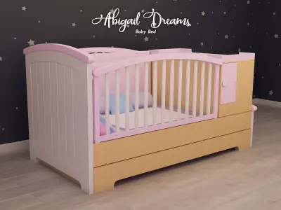 Abigail Baby Bed Free 3D model