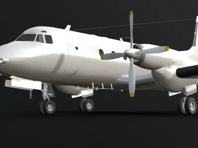 Hawker Siddeley HS 748 Clean Livery Low-poly 3D model