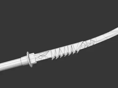 Sword samurai Low-poly 3D model
