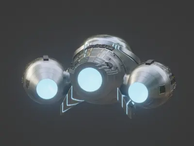 Future Exoplanet Exploration Vehicle Low-poly 3D model