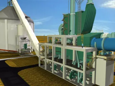7-Cooler Electrostatic Precipitator Cement Plant Free 3D model