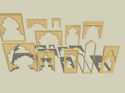 ARCH 3d islamic doors and windows Low-poly 3D model
