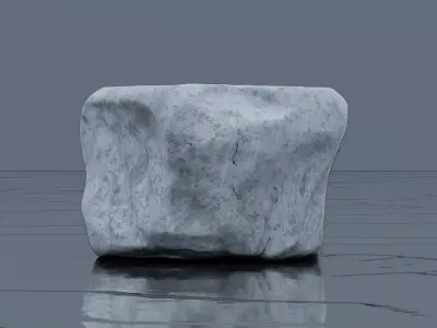 Raw stone stool Free low-poly 3D model