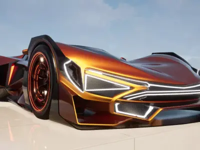 Neon Blaze GT The Futuristic Supercar 3D model