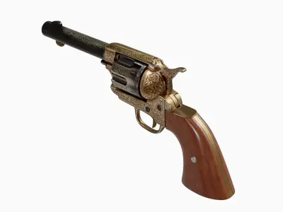 Pistol S Colt EUA 1886 Low-poly 3D model