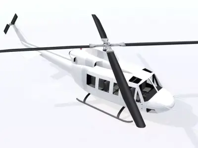 Bell B412 Static Helicopter Low Poly blank Low-poly 3D model