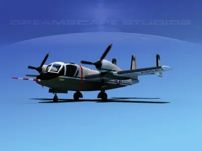 Grumman OV-1D Mohawk V09 3D model