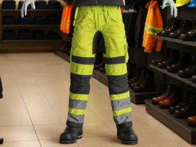 Reflective Safety Trousers for Builders Yellow 3D model