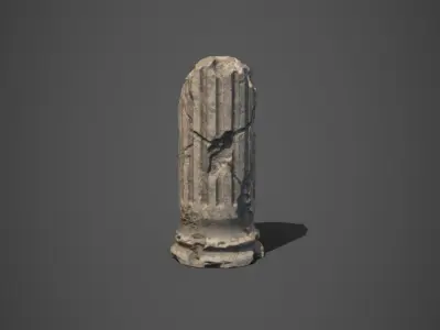 Damaged Pillar Low-poly 3D model