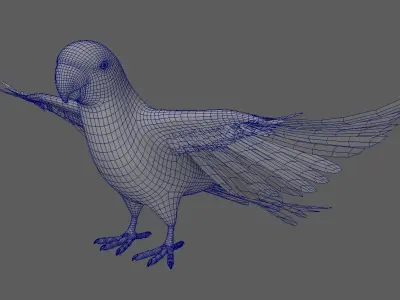 Green Parrot 3D model