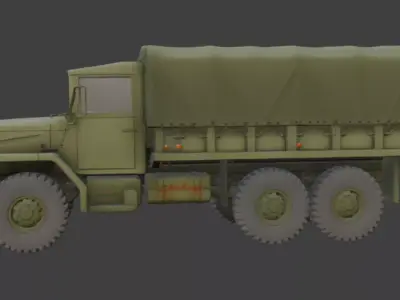 Military Cargo Truck 3D Model 3D model