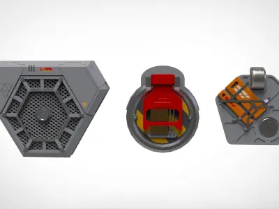 Sci-fi Architecture kitbash 52 3D model