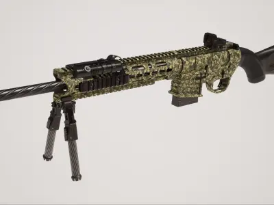 Sniper Rifle 2 Used Low-poly 3D model