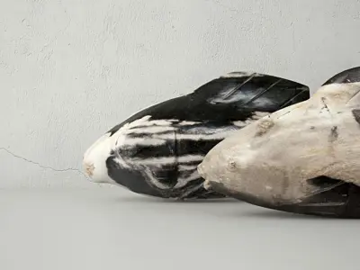 Hand Carved Petrified Wood Koi Fish 3 3D model