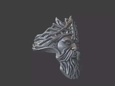 the greenman celtic god ring 3D print model